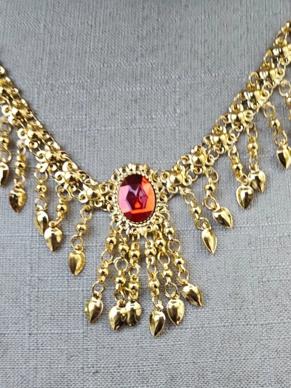 Women Forehead Jewelry Arabic Traditional Necklace Gold Tone Fashion Jewelry - Picture 7 of 11
